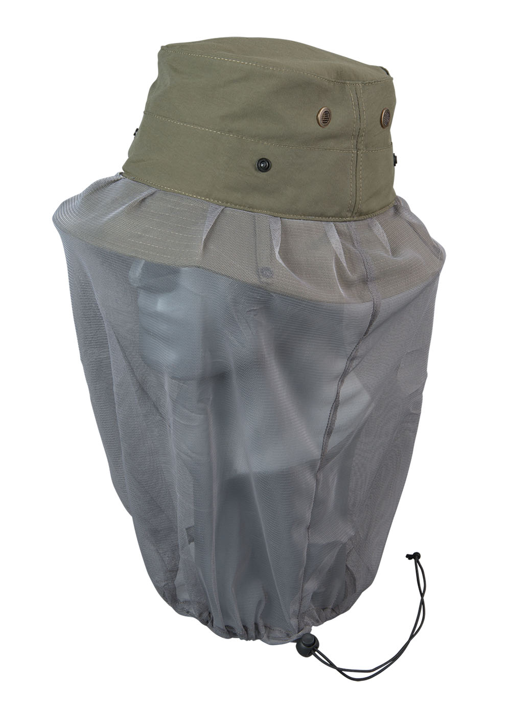Buzz Off Nylon Bucket Hat with Mesh Netting - Sun Protection